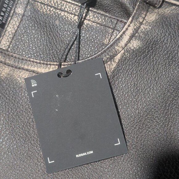 Rudsak | Women's Bootcut Leather Pants In Distressed Brown - Picture 12 of 12